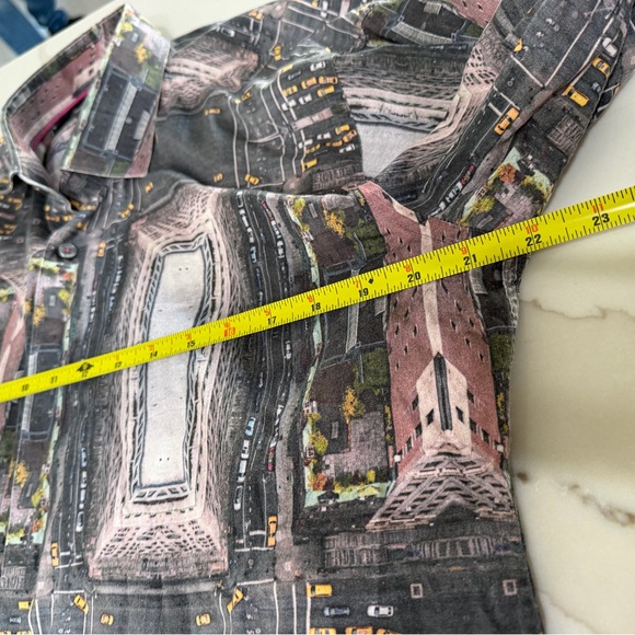 Maceoo men's Small/medium Button Down Shirt Italian Fabric Cars/city Scape - Picture 7 of 10